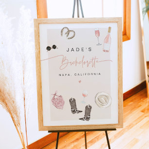 Poster JADE Wine Cowgirl Pays Bachelorette Itinéraire