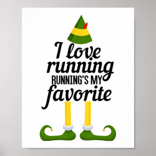 Poster J'adore courir, courir est mon Noël drôle préféré