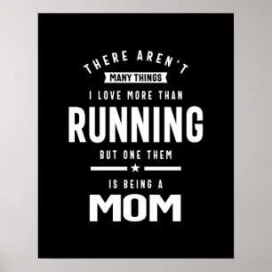 Poster J'adore courir. J'aime être une maman