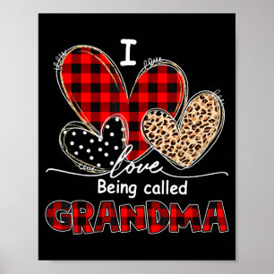 Poster J'adore être appelée grand-mère grand-mère à carre
