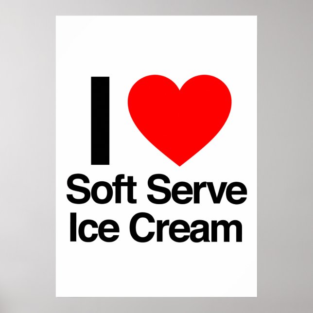 Poster j'adore la glace au service doux (Devant)