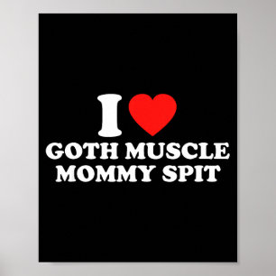 Poster J'adore la maman musclée gothique St 