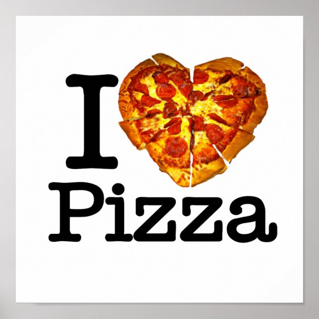 Poster J'adore la pizza (Devant)