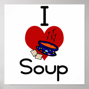 Poster J'adore la soupe de coeur