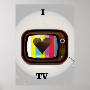 Poster J'adore l'affiche de dessin animé Tv