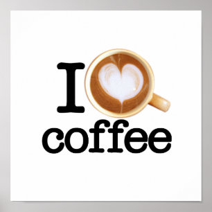 Poster J'adore le café