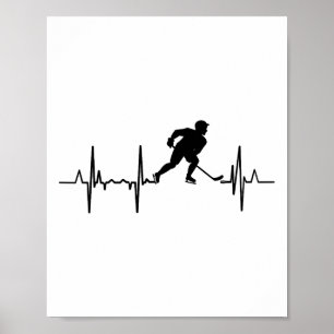 Poster J'adore le cardiogramme de hockey en ligne