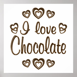 Poster J'adore le chocolat