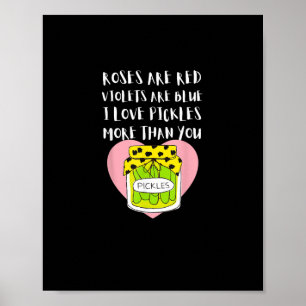 Poster J'adore les cornichons plus que toi, idée cadeau d