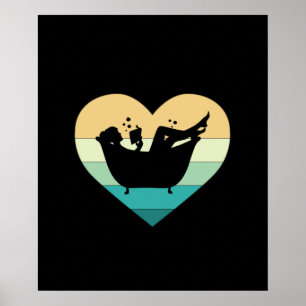 Poster J'adore lire dans la baignoire