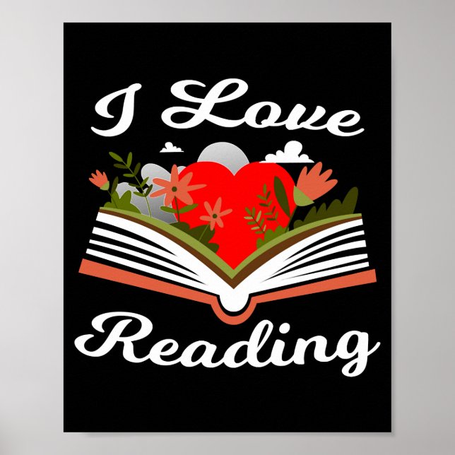 Poster J'adore lire les clubs de lecture Coeur Chemise (Devant)