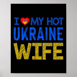 Poster J'adore ma femme ukrainienne chaude 