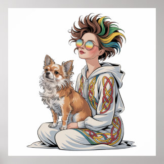Poster j'adore mon chihuahua