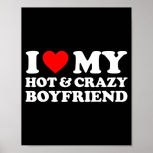 Poster J'adore mon petit ami fou et sexy Je coeur mon pet