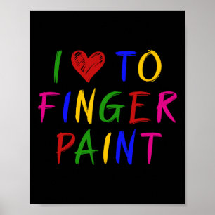 Poster J'adore peindre avec les doigts J'aime peindre un