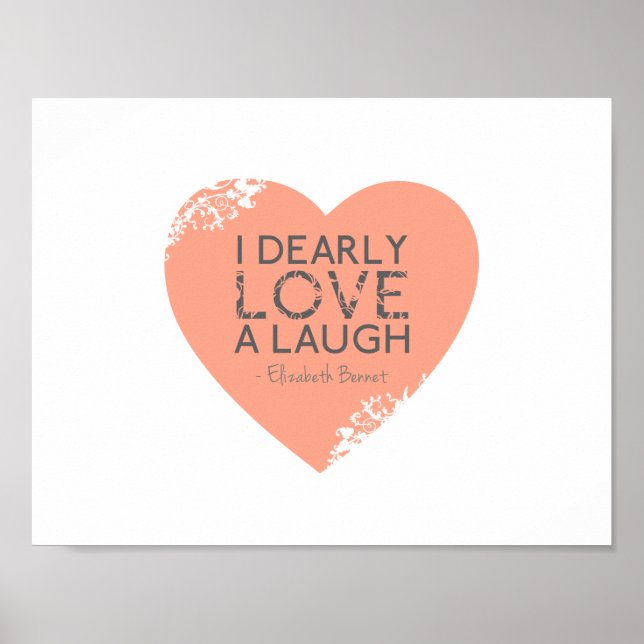 Poster J'Adore Vraiment Un Rire - Jane Austen Citation (Devant)