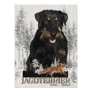 Poster Jagdterrier Dakota c. Renbrad Faux Canvas Print