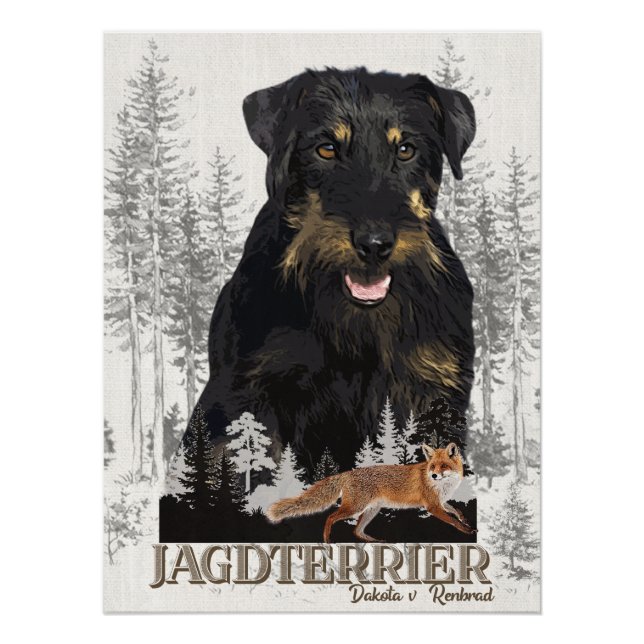 Poster Jagdterrier Dakota c. Renbrad Faux Canvas Print (Devant)