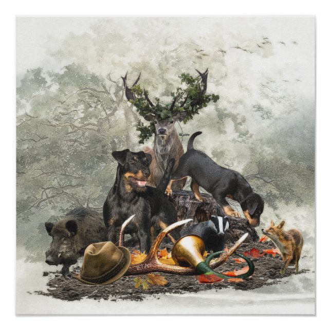 Poster Jagdterrier, Terrier de chasse allemand (Devant)