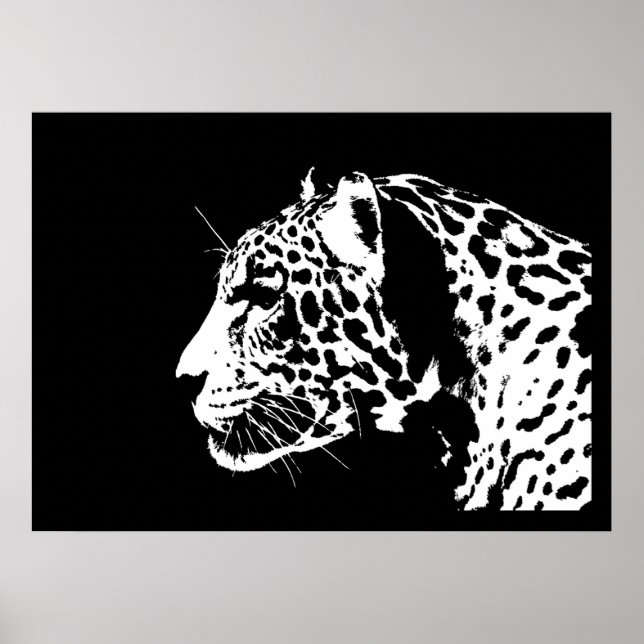Poster Jaguar Imprimer - Posters Jaguar noir et bl (Devant)