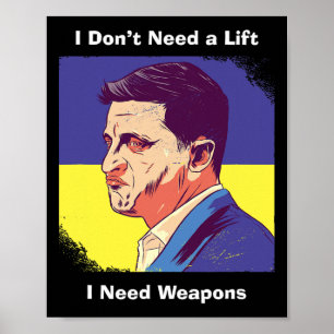 Poster J'ai besoin d'armes - Zelensky Ukraine 