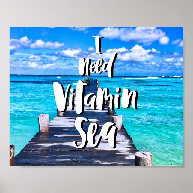 Poster J'ai besoin de la mer de vitamine (Devant)