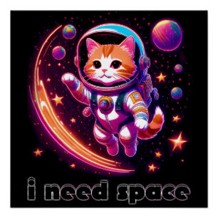 Poster J'ai besoin d'un chat spatial
