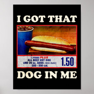 Poster J'Ai Ce Chien En Moi Drôle Combo 4 juillet Vintage