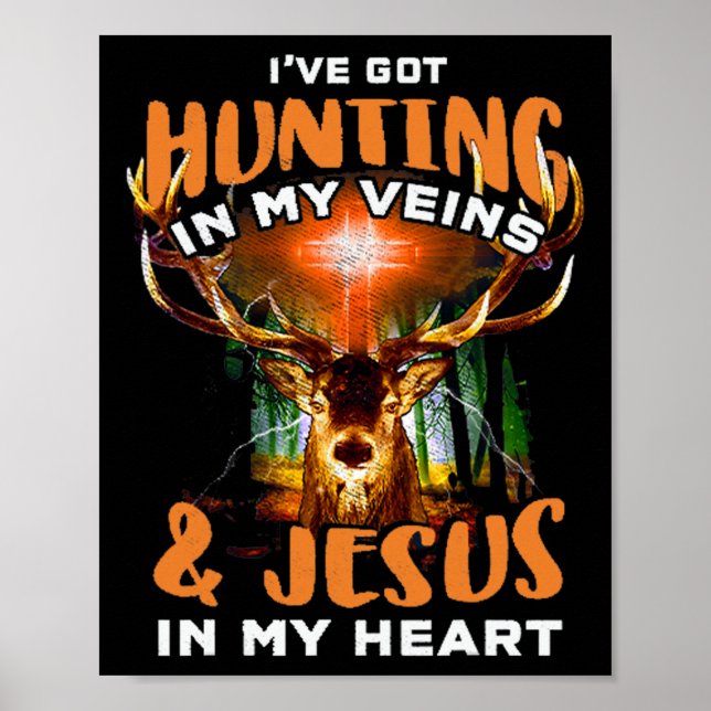 Poster J'Ai Chasse Dans Mes Veines Et Jésus Dans Mon Coeu (Devant)