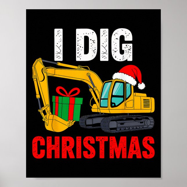 Poster J'ai creusé l'excavateur de Noël Xmas Pjs Toddler  (Devant)
