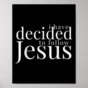 Poster J'ai décidé de suivre Jésus Baptême Lettre Blanche
