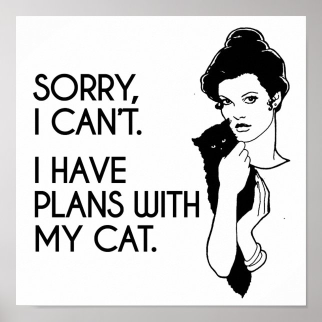 Poster J'ai des plans avec mon chat (Devant)