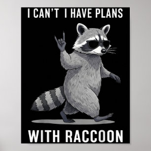 Poster J'Ai Des Plans Avec Racoon Hommes Femmes Enfant Dr