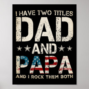 Poster J'Ai Deux Titres Papa Et Papa Us American Flag Fa