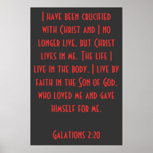 Poster J'ai été crucifié avec le Christ...Galates 2:20