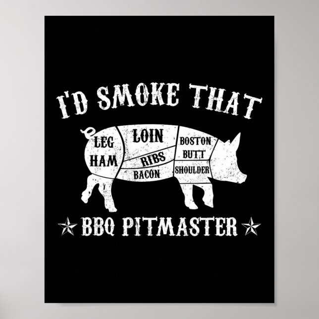 Poster J'Ai Fumé Que T Chemise Pig Pitmaster Funny Bbq Fu (Devant)