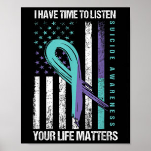 Poster J'ai le temps d'écouter la sensibilisation au suic