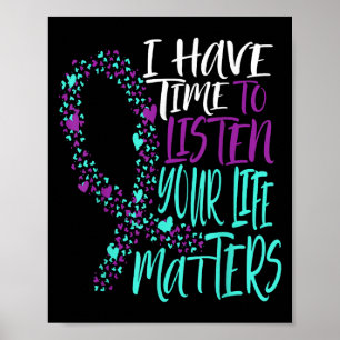 Poster J'Ai Le Temps D'Écouter Sensibilisation Au Suicide