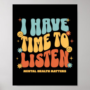 Poster J'Ai Le Temps D'Écouter Sensibilisation Au Suicide