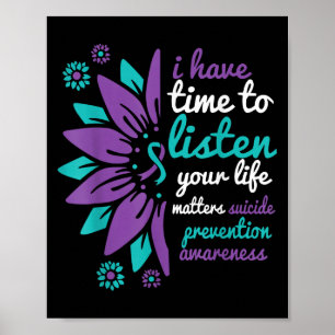 Poster J'Ai Le Temps D'Écouter Votre Prévention Du Suicid