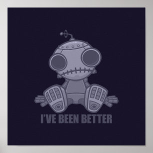 Poster J'Ai Mieux Été Triste Cartoon Robot