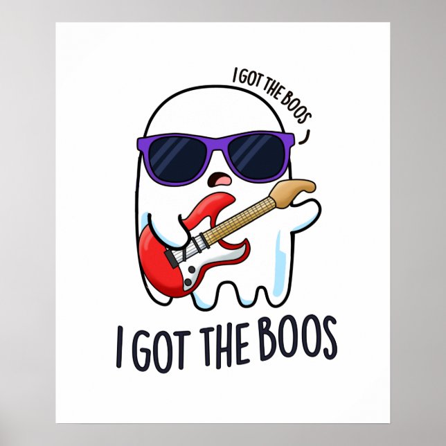 Poster J'Ai Obtenu Boos Funny Halloween Music Ghost Pun (Devant)