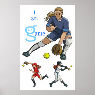Poster J'Ai Obtenu Game (Softball)