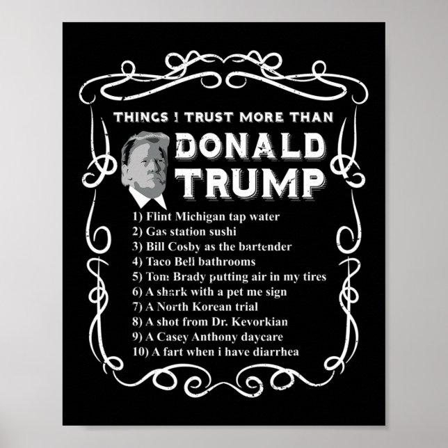 Poster J'ai plus confiance que Donald Trump Anti Potus Vo (Devant)