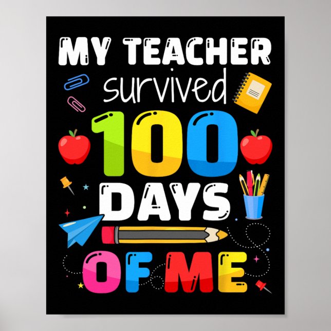 Poster J'ai survécu 100 jours de moi pour la 100e journée (Devant)