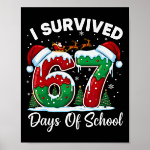 Poster J'ai survécu 67 jours de compte à rebours de Noël
