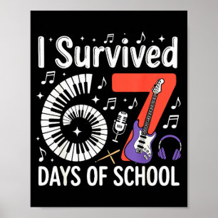 Poster J'ai survécu 67 jours d'école - Enseignants Élèves