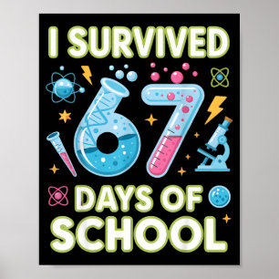 Poster J'ai survécu 67 jours d'école - Enseignants Élèves