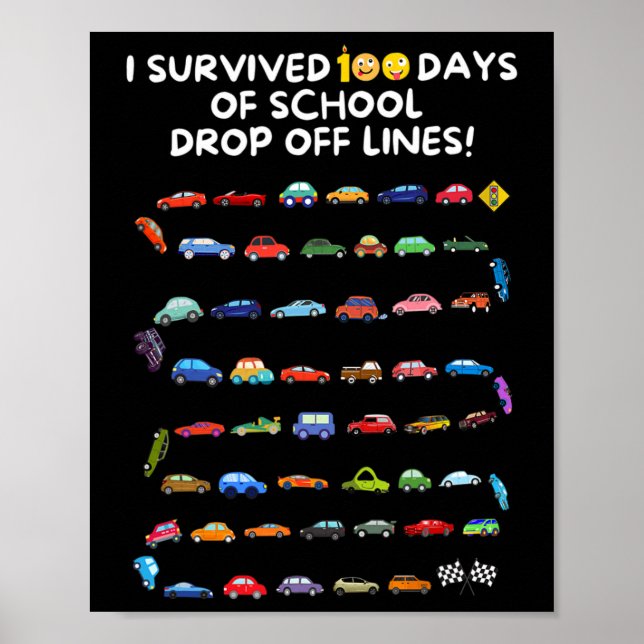 Poster J'Ai Survécu À 100 Jours De Lignes De Décharge Sco (Devant)