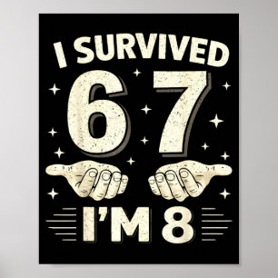 Poster J'ai survécu à 6 7 8 garçons 8e anniversaire garço